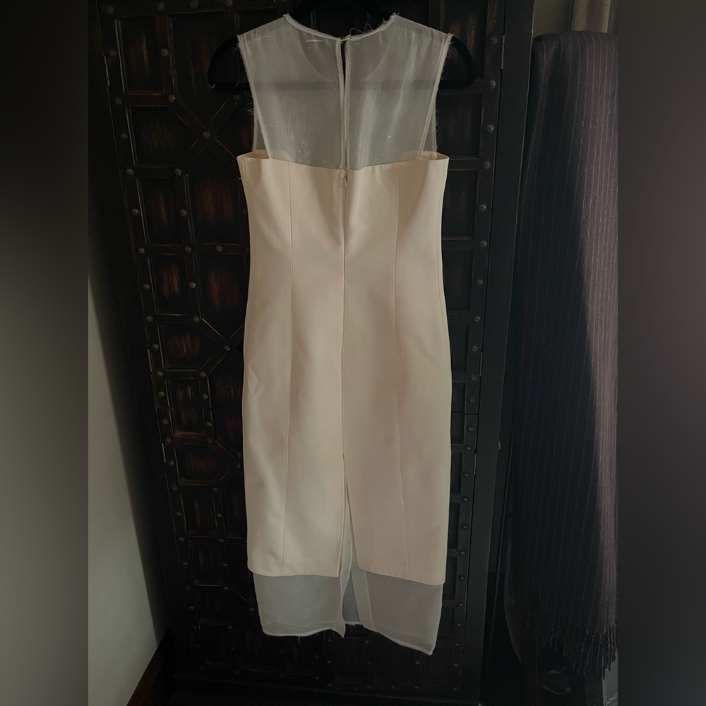 KHAITE Dissa cotton-blend crepe and tulle midi dress - Picture 7 of 9